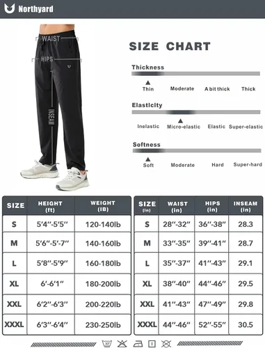 Miniatura 7 de NORTHYARD Men's Athletic Running Joggers Workout Gym Pants Lightweight Jogging Pants Open Hem Sweatpants