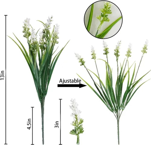 Miniatura 3 de Agusbagli 24 paquetes de plantas falsas de césped artificial, mono, vegetación de hierba de mono, resistente a los rayos UV, arreglo de arbustos