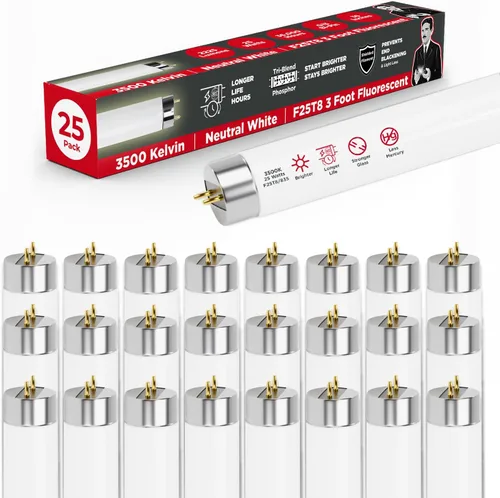Miniatura 9 de GoodBulb Bombilla fluorescente T8 de 25 W, 36 pulgadas, 3000 K, luz blanca cálida, base bi-pin media, 2225 lúmenes, 86 CRI, 36000 horas de vida