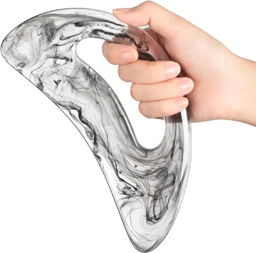 Miniatura 21 de Scienlodic Gua Sha - Herramienta de masaje con mango (resina), herramienta de raspado Guasha más grande para masaje de espalda, cuello, cara
