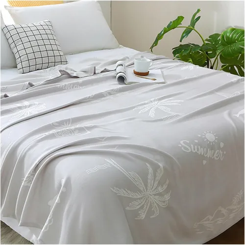 Mantas de hielo de verano, manta de hielo para personas que duermen con calor y sudores nocturnos, manta de verano con aire acondicionado, manta Gris