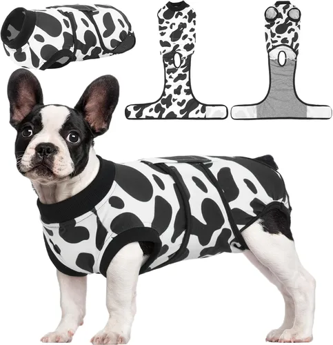 Miniatura 15 de Kuoser - Traje de recuperación posterior a la cirugía para perros y gatos, camisa profesional y vendaje de heridas abdominales, reemplaza collar
