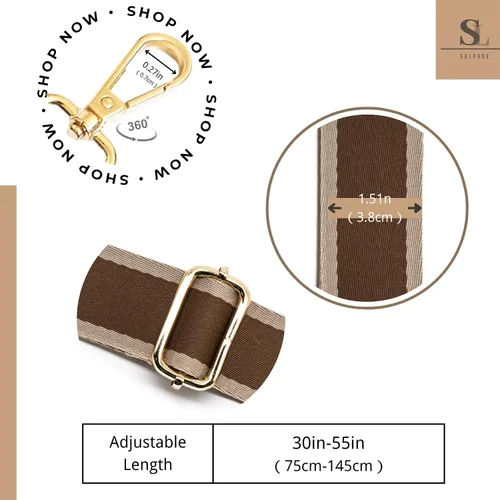 Miniatura 179 de S&loyoe Correas de repuesto para bolso, correa ajustable para bolsa cruzada, correas de guitarra anchas para bolsos de 1.5 pulgadas