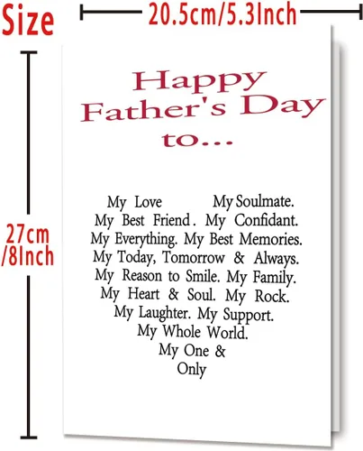 Miniatura 2 de OJsensai Tarjeta de feliz día del padre para marido, divertido regalo del día del padre de parte de la esposa, tarjeta del día del padre dulce