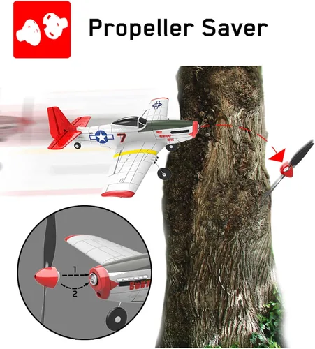 Miniatura 4 de 3 juegos de hélice de avión RC con ahorradores de hélice y adaptadores para VOLANTEXRC P51 761-5 avión y Tr-p51d f4u T28 nueva versión