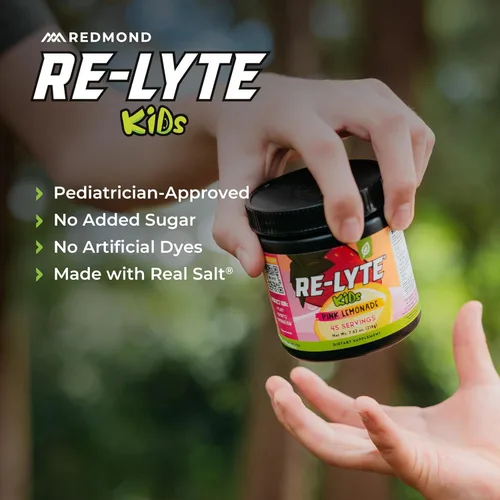 Miniatura 2 de REDMOND Re-Lyte Kids - Polvo de mezcla de electrolitos para hidratación infantil, sabor a limonada rosada, 7.62 oz