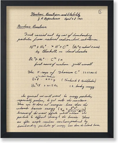Poster Master Póster vintage de Oppenheimer – Impresión de manuscrito de bomba atómica retro – Arte del proyecto Manhattan – Regalo para él, ella,