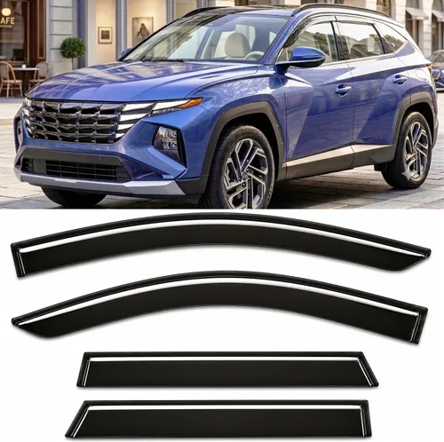 Miniatura 14 de 2013-2018 Protectores de lluvia con cinta adhesiva deflectores de ventana lateral para Toyota RAV4 LE XLE SE Limited Platinum Negro 2014 2015 2016