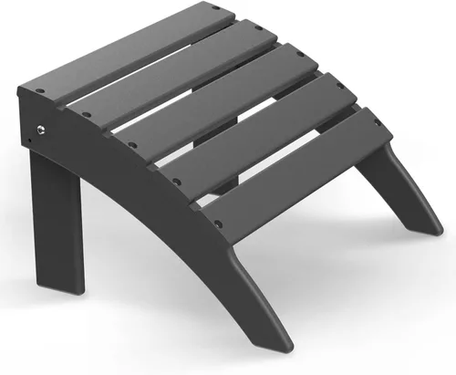 Miniatura 37 de Briopaws Otomana Adirondack plegable, silla Adirondack de polietileno de alta densidad resistente a la intemperie, reposapiés de plástico para Blanco