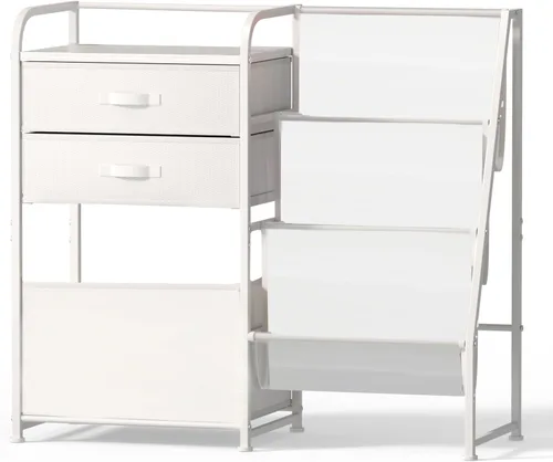 BBLIKE Estantería y organizador de almacenamiento, estante para libros de 3 niveles con caja móvil para habitaciones, estantería ideal y organizador
