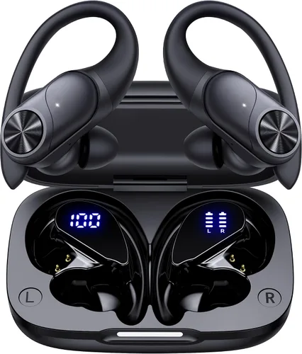 Miniatura 9 de PocBuds Auriculares Bluetooth Inalámbricos 80hrs Tiempo de Reproducción Estuche de Carga Inalámbrica Pantalla Digital Auriculares Deportivos