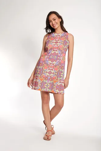 Miniatura 4 de London Times Vestido de satén de algodón para mujer Preppy Bright Happy Vacation Shift