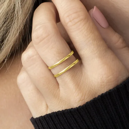 Miniatura 5 de RS Pure by Ross-Simons 14kt Yellow Gold 2-Band Open-Space Ring