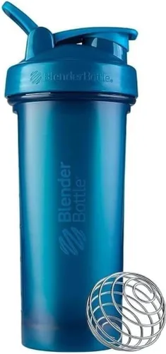 Miniatura 4 de BlenderBottle Classic V2 Botella mezcladora perfecta para batidos de proteínas y preentrenamiento, 28 onzas, color azul océano