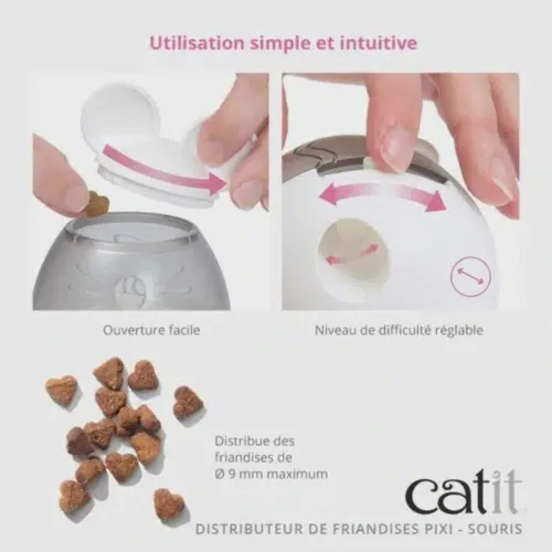 Miniatura 6 de Catit PIXI - Dispensador de golosinas, juguete interactivo para gatos, ratón