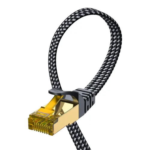 Miniatura 14 de ARISKEEN Cable Ethernet Cat 8 de 30 pies, cable para conexión de red LAN Cat8 de 40 Gbps y 2000 MHz, cable plano RJ45 blindado de alta velocidad