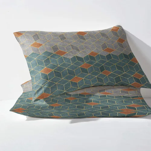 Miniatura 3 de Juego de sábanas geométricas divididas tamaño King, sábanas de retazos, sábanas y fundas de almohada estampadas de 5 piezas, microfibra suave