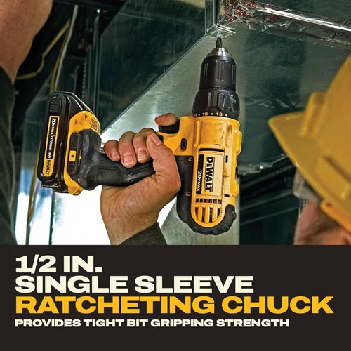 Miniatura 7 de DEWALT Juego de Taladro Atornillador Inalámbrico de 20V Max, 2 Velocidades, Motor de Alto Rendimiento, Incluye 2 Baterías de Iones de Litio XR