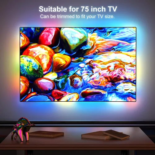 Miniatura 2 de Kit de retroiluminación LED para TV inteligente con caja de sincronización HDMI 4K30Hz, luces LED de TV de 16.4 pies para 55-75 pulgadas, tira