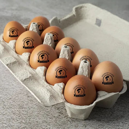 Miniatura 5 de Sello de huevo personalizado para huevos frescos, sellos personalizados de huevo de pato de pollo con nombre de logotipo, almohadilla de tinta
