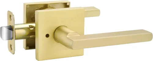 Miniatura 47 de Goldenwarm Manija de puerta simulada de oro cepillado – Palanca interior decorativa sin giro para despensa, puertas francesas y armarios (2 piezas)