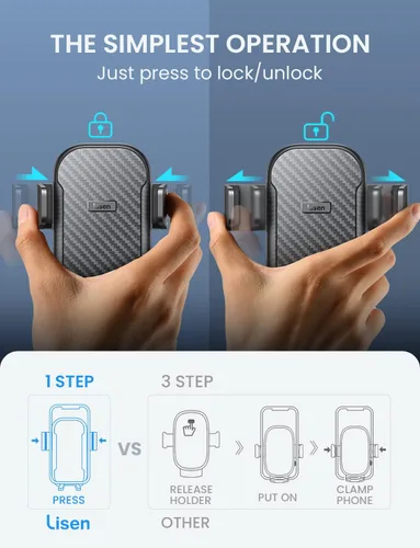 Miniatura 7 de LISEN Soporte de Teléfono para Automóvil 2025, Soportes de Teléfono para Tu Automóvil [Compatible con Fundas Gruesas] Soporte de Teléfono