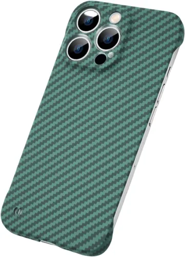 Miniatura 11 de IVY Cubierta sin marco de textura de fibra de carbono para iPhone 14 Pro Max Funda de fibra de carbono - Negro