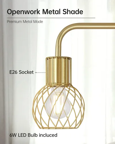 Miniatura 3 de Lámpara de pie industrial, lámpara de pie plateada antigua moderna con bombilla LED de 6 W, interruptor de pie, lámparas altas de metal para sala