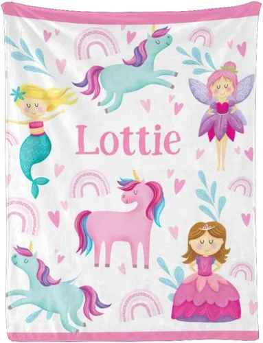 Miniatura 16 de Mantas de bebé personalizadas con nombre, mantas de bebé personalizadas para niñas, regalos de bebé, manta personalizada con corona de princesa