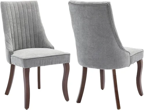 Miniatura 22 de Shenyon Juego de 4 sillas de comedor color beige, cómodas sillas de comedor tapizadas con canal de tela, sillas de cocina modernas para comedor