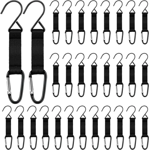 Miniatura 9 de Hungdao Ganchos de nailon para cerca, hebillas colgantes multifuncionales para equipos de béisbol y sóftbol (gancho negro, 12 piezas)