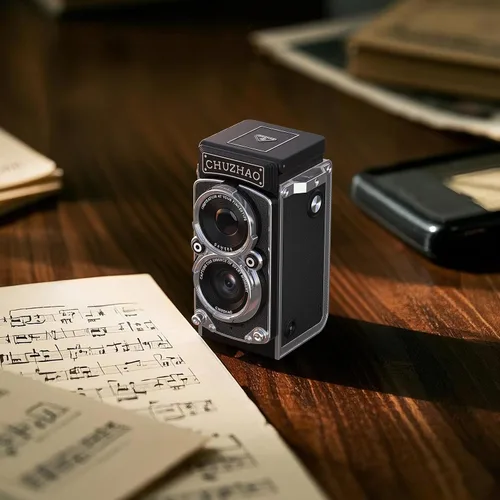 Miniatura 8 de Mini cámara digital vintage, cámara digital portátil retro de doble lente estilo reflejo con tarjeta de 16 GB, fotos de 12 MP