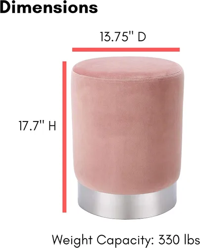 Miniatura 9 de BIRDROCK HOME Otomana Redonda Reposapiés – Diseño Moderno Suave Acolchado – Ideal para Sala de Estar, Dormitorio – Reposapiés Compacto, Silla