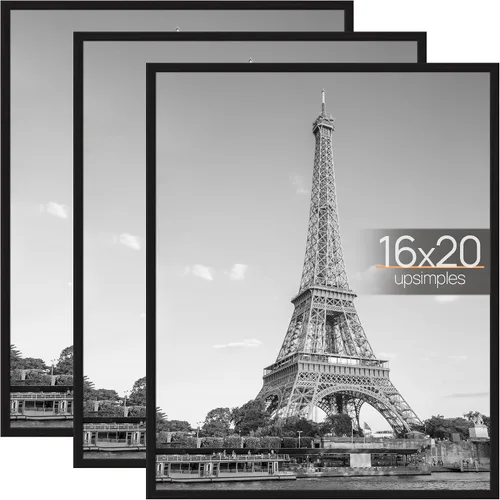 Miniatura 34 de upsimples Portarretratos de 11 x 14 pulgadas, color negro, paquete de 3 marcos de póster a prueba de arañazos de 11 x 14 pulgadas para galería