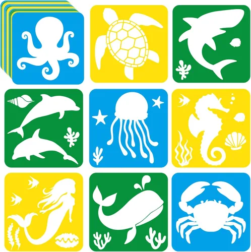 Miniatura 18 de 36 plantillas de dibujo de animales para niños de 8 pulgadas, plantillas de tiza para acera, pintura grande, lavable, reutilizable, animales