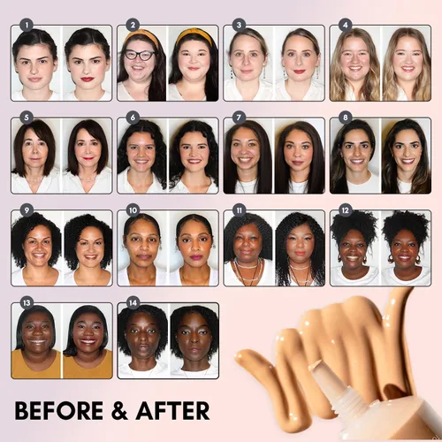 Miniatura 5 de Clover Skin Is In Serum Foundation Suero facial hidratante, base ligera, libre de crueldad animal y vegano, con escualano y cera de semillas de 10