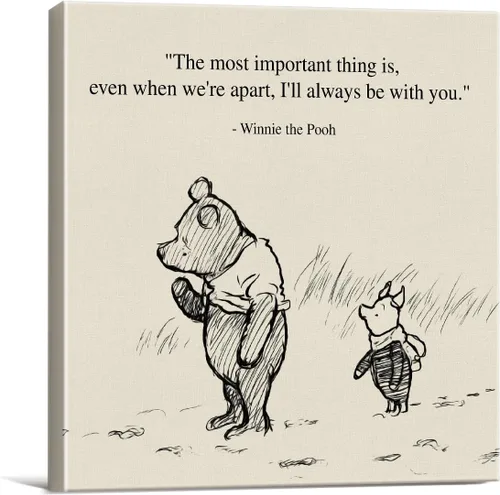 Miniatura 13 de Arte de pared clásico con cita de Winnie the Pooh, retro, Any Day Spent With You is My Favorite Day Sayings, lienzo, cuadros enmarcados, letrero