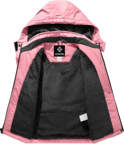 Miniatura 3 de GEMYSE - Chaqueta de esquí impermeable y resistente al viento con capucha, para niña