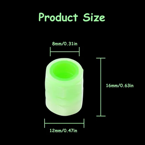 Miniatura 4 de 20 PIEZAS Tapas Fluorescentes para Vástago de Válvula de Neumático - Cubiertas Luminosas para Neumáticos de Vehículos Universales - Accesorios