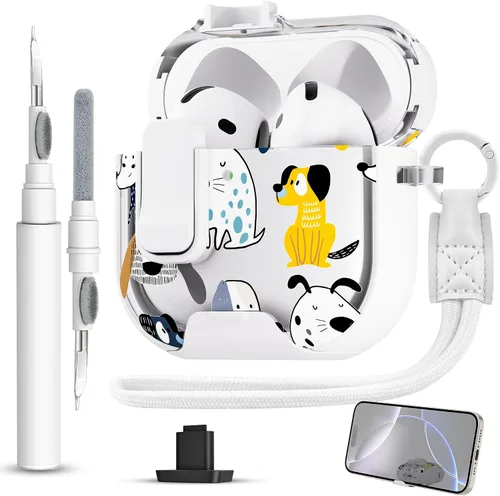 Miniatura 33 de Funda para AirPods Pro 3 con cerradura, textura de piel TPU duradera, antipérdida y a prueba de golpes, accesorios con kit de limpieza en llavero