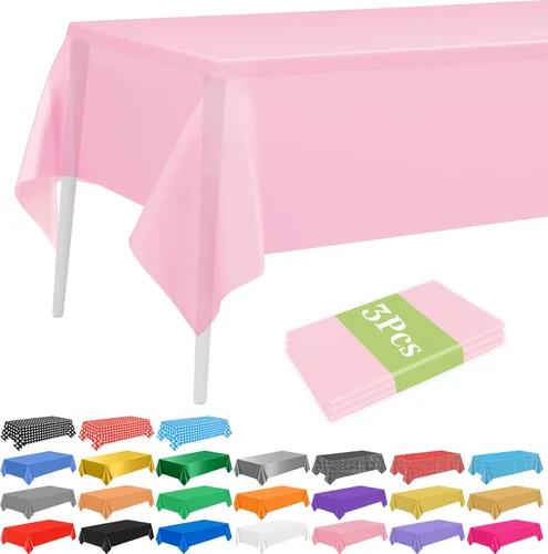 Miniatura 9 de PLULON 6 Pzas Manteles de Colores Arcoíris de Plástico Desechables Cubierta de Mesa para Mesas Rectangulares 54 x 108 Pulgadas Mantel Impermeable
