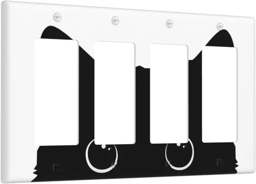 Miniatura 111 de Placa de pared decorativa con hojas de palmera tropicales de oro blanco, hoja de plátano, doble interruptor de luz de palanca decorativa, placa