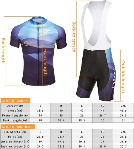 Miniatura 7 de Conjunto de camiseta de ciclismo para hombre, camiseta reflectante de secado rápido y pantalones cortos de ciclismo acolchados 3D, M