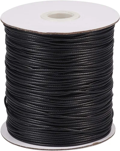 Miniatura 46 de Cordón de poliéster encerado coreano de 100 yardas, hilo de cordón trenzado beige para collar, cuerda de alambre de 0.079 pulgadas con carrete
