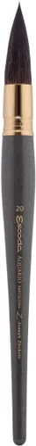 Miniatura 9 de Escoda Aquario Gold Series 1140 Joseph Zbukvic - Brocha para acuarela y acrílica, mango corto, trapeador redondo, pelo de ardilla natural Petit Gris