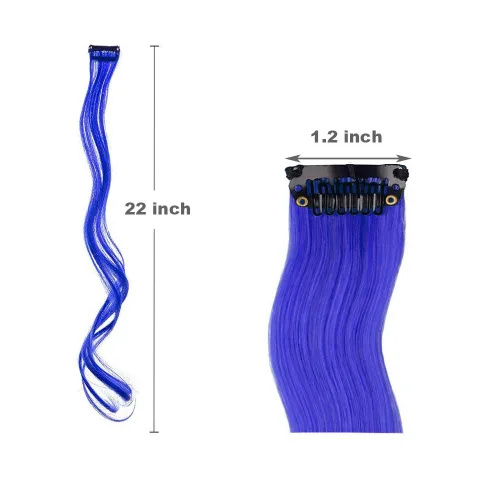 Miniatura 4 de EuTengHao 30 paquetes de extensiones de cabello sintético con clip de 22 pulgadas, coloridas extensiones de cabello rizado con clip para mujeres
