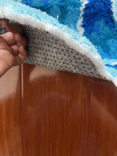 Miniatura 5 de Alfombra de área con forma floral de peonía azul, alfombra de arte moderno para dormitorio, cocina, baño, alfombra de baño suave, antideslizante