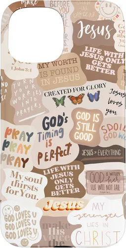 Miniatura 6 de Funda estética para iPhone 17 con frases positivas con versículos bíblicos cristianos