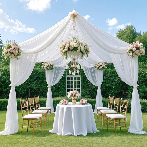 Miniatura 14 de Cortinas de techo verdes para cortinas de boda para techo, tela drapeada, 2 paneles de 5 x 20 pies, cortinas de tela para cortinas de arco de boda