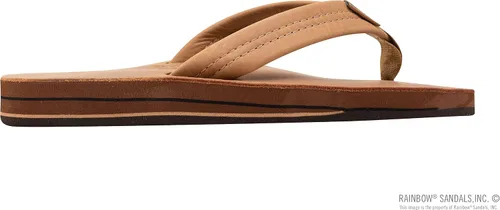 Miniatura 4 de Rainbow - Sandalias de cuero para hombre, doble capa con arco y banda ancha